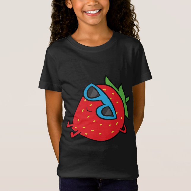 Camiseta Fresa Fruta de verano Gafas de sol Fresa (Anverso)