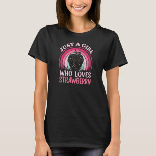 Camiseta Fresa Fruta Vintage Sólo Un Chica Que Ama La Cad