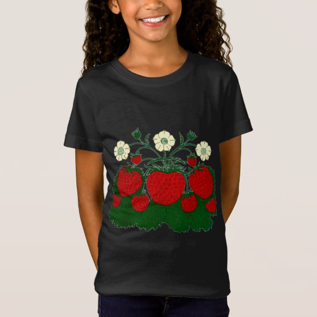 Camiseta Fresa Ilustracion botánico Vintage de frutas (Anverso)