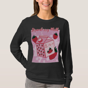 Camiseta Fresa Leche japonesa retro años 90 Anime Fruit Aes