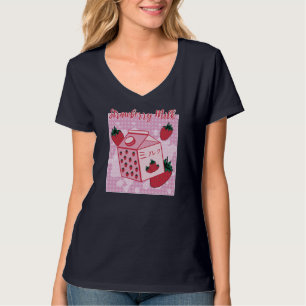 Camiseta Fresa Leche japonesa retro años 90 Anime Fruit Aes