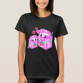Camiseta Fresa Leche Kawaii Vaca de fresa