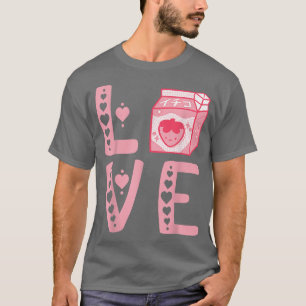 Camiseta Fresa Leche Retro 90 Fresa Sacudir Ca Rosa