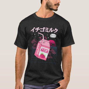 Camiseta Fresa Leche Vaporwave Harajuku