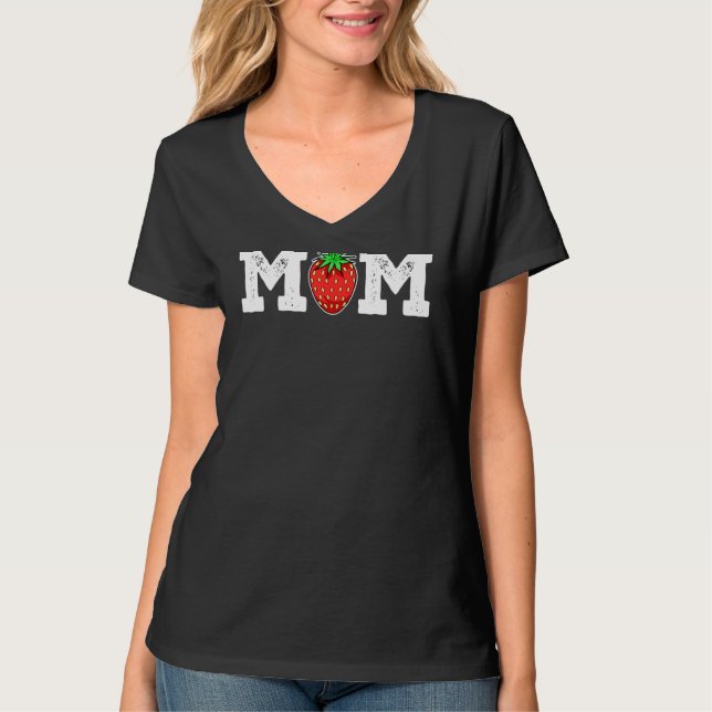 Camiseta Fresa mamá Fruta Fruto Fruitaria Día de la Madre B (Anverso)
