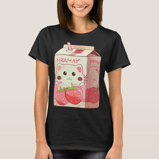 Camiseta Fresa Milkshake Cat 2 (Anverso)