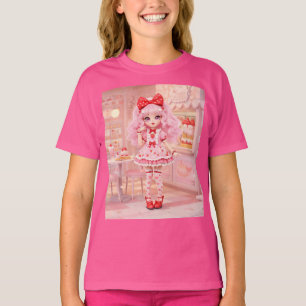 Camiseta Fresa Milkshake Kawaii Doll