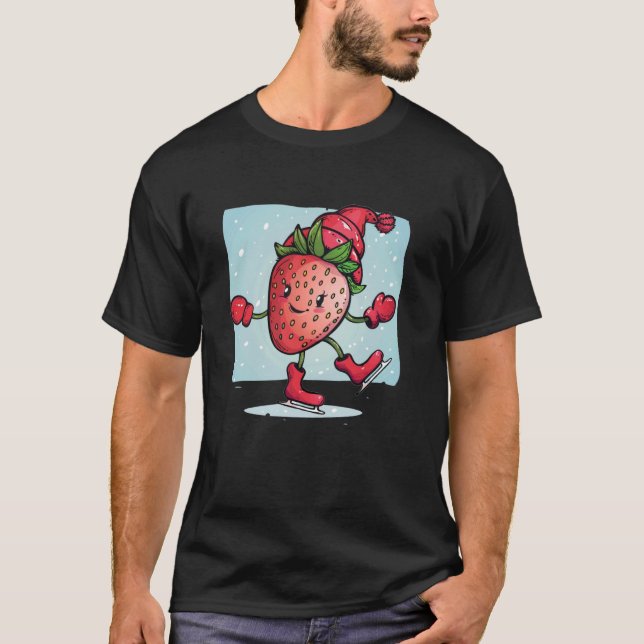 Camiseta Fresa para los amantes de las frutas en patinaje s (Anverso)