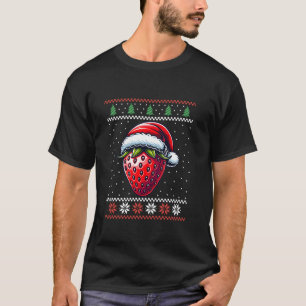 Camiseta Fresa Santa Hat Navidades feos Navidad Fruta