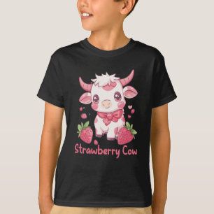 Camiseta Fresa Vaca Kawaii Anime Fresa Leche Para Gi