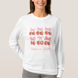 Camiseta Fresa y arcos Kawaii Diseño Mangas Largas