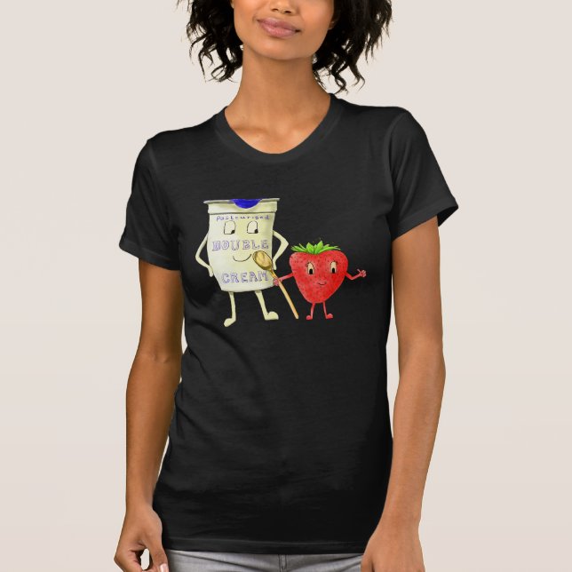 Camiseta Fresa y Cream Funny Love Ilustracion (Anverso)