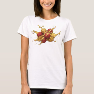 Camiseta Fresas abstractas de naranja Impresión creativa