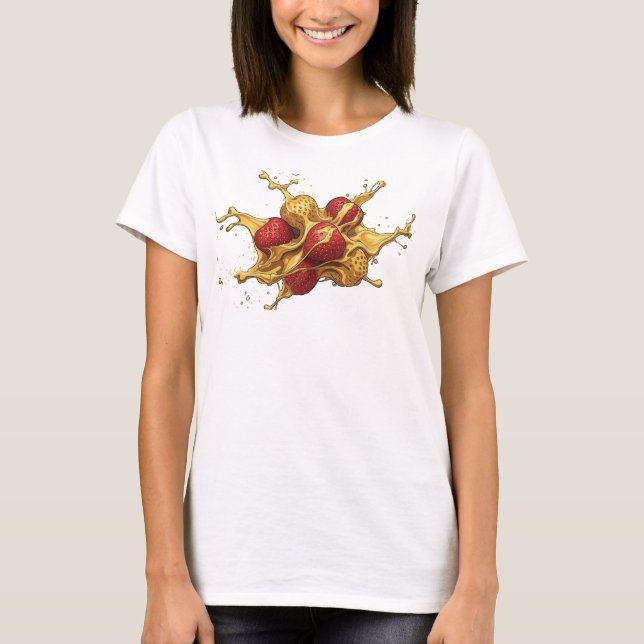 Camiseta Fresas abstractas de naranja Impresión creativa (Anverso)
