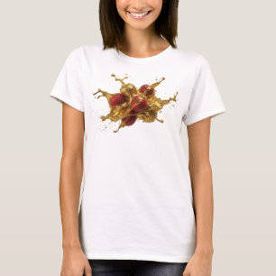 Camiseta Fresas abstractas naranjas contemporáneas