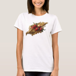 Camiseta Fresas abstractas rojas cautivadoras