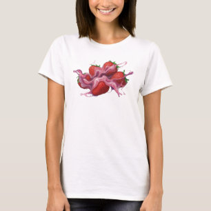 Camiseta Fresas abstractas rojas contemporáneas