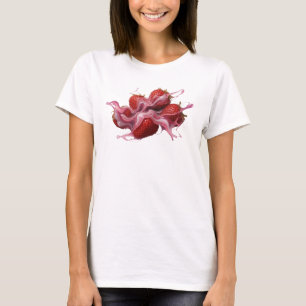 Camiseta Fresas abstractas rojas llamativas