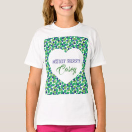 Camiseta Fresas azules Patrón moderno verde azul personaliz