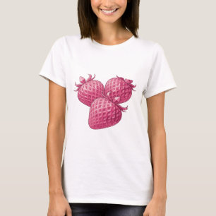 Camiseta Fresas Cristal Rosa Intenso Tres