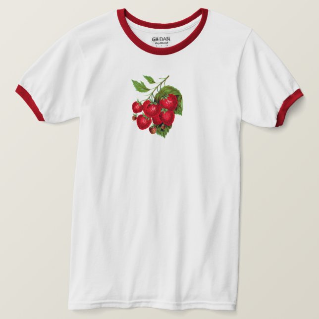 Camiseta Fresas de época (Anverso del diseño)