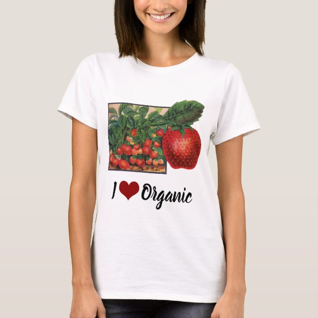 Camiseta Fresas de época, fresas en una granja (Anverso)