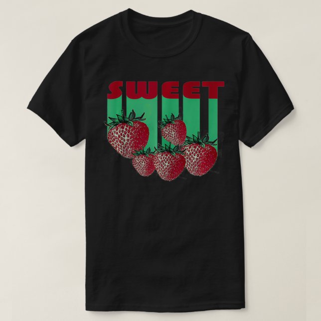 Camiseta Fresas de estilo retro con sabor dulce (Diseño del anverso)