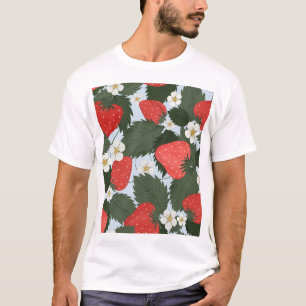 Camiseta Fresas: diseño de patrones de frutas de verano.