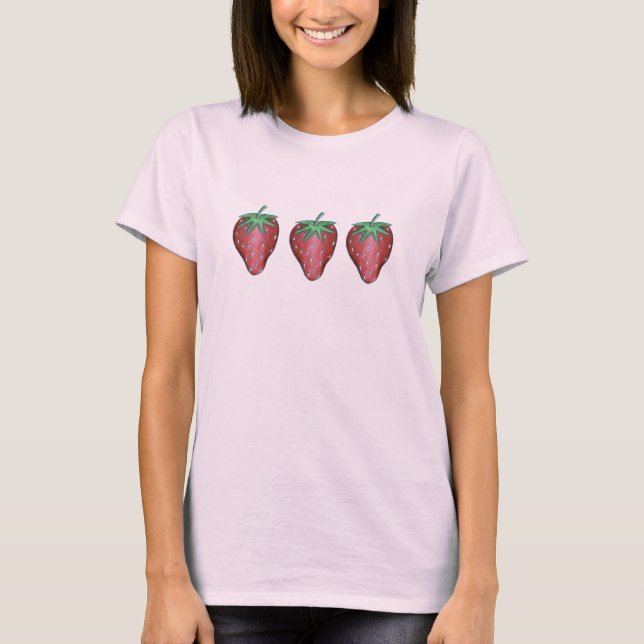 Camiseta Fresas dulces Rojas Fresa Fruta Tee Shirt (Anverso)