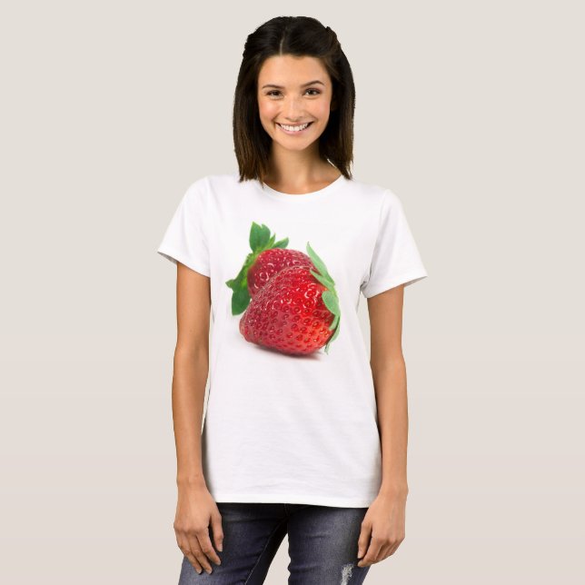 Camiseta Fresas en blanco (Anverso completo)