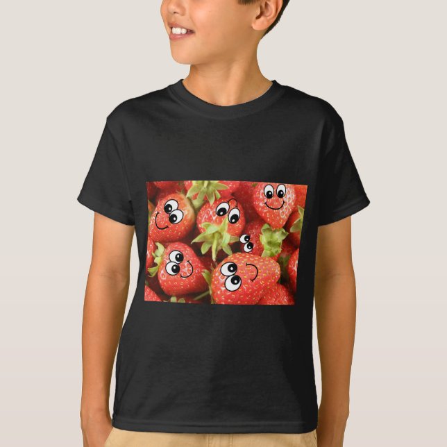 Camiseta Fresas felices lindas (Anverso)