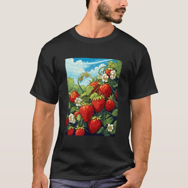 Camiseta Fresas Fresas Fresas Motif Fresas Plantas De Fresa (Anverso)