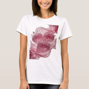 Camiseta Fresas Glasé Plateadas Juguetonas en Olas Líquidas
