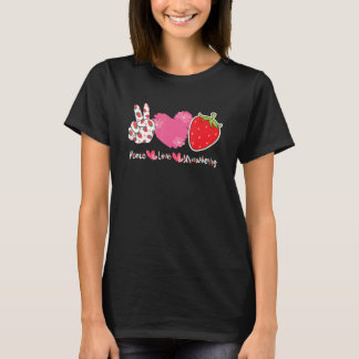 Camiseta Fresas Granjero de Fresa Amor Paz  Baya F