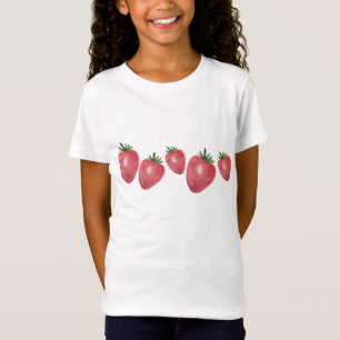 Camiseta Fresas Lindas Acuarela Pintadas a Mano