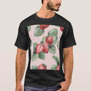 Camiseta Fresas maduras para el verano: rosa acuarela