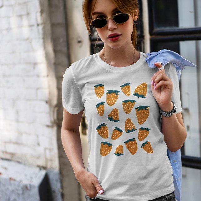 Camiseta Fresas orgánicas de verano - naranja y verde (Subido por el creador)