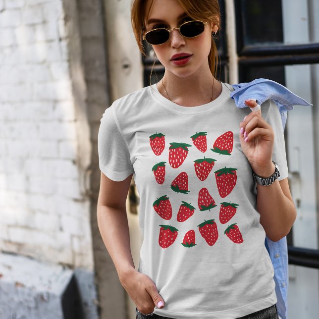 Camiseta Fresas orgánicas de verano - rojas y verdes (Subido por el creador)