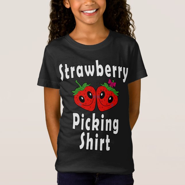 Camiseta Fresas recolectando fresas en amor Funny Cost (Anverso)
