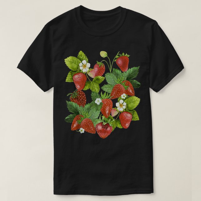 Camiseta Fresas Vintage Fresas Fresas Fresa Perezoso Fruto  (Diseño del anverso)