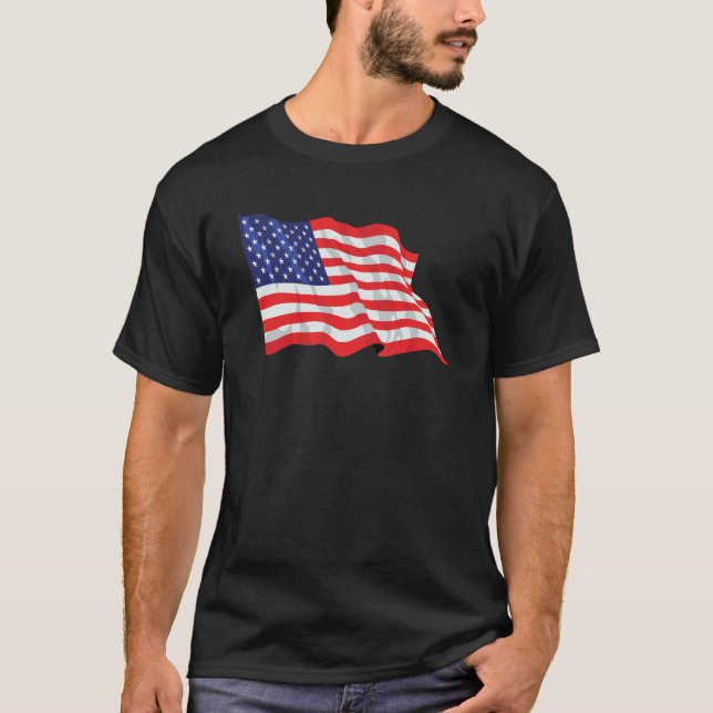 camiseta fresca con la bandera americana de diseño (Anverso)