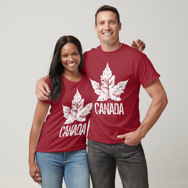 Camiseta fresca con relieve de Canadá recuerdo hoj (Unisexo)