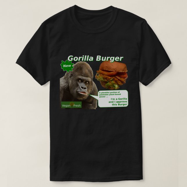 Camiseta fresca de la hamburguesa del gorila del (Diseño del anverso)