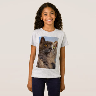 Camiseta fresca de los chicas del gatito