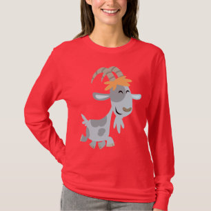 Camiseta fresca linda de las mujeres de la cabra