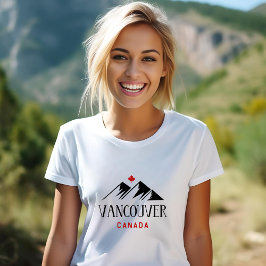 Camiseta Fresca Montaña Canadá Vancouver Hoja de Arce