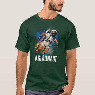 Camiseta Fresco astronauta retro flotando en el profundo es