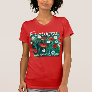 Camiseta Fresco Campo De Flor Acrílico Para Ella. Campo de
