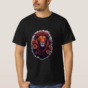 Camiseta fresco casual con "Ferocious Lion Design"
