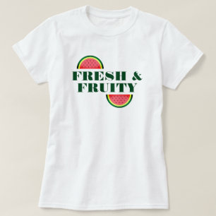Camiseta Fresco y frutado trozo de sandía lindo verano
